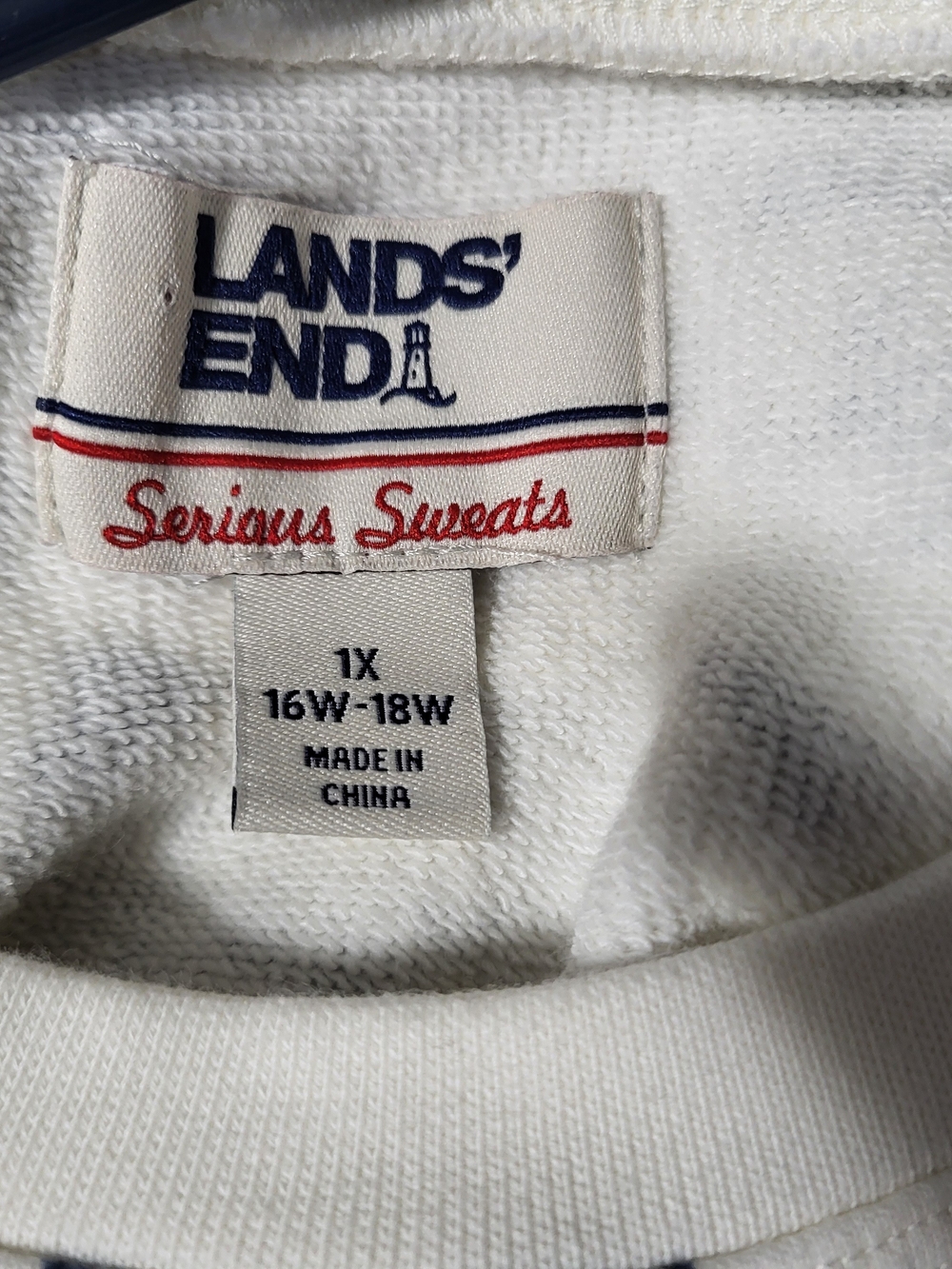 Lands' End Cream Crewneck Sweater Moose Scenic Print - Picture 4 of 4